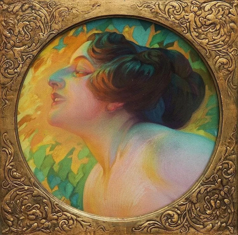 Hugo von Habermann - Ritratto di giovane donna di profilo